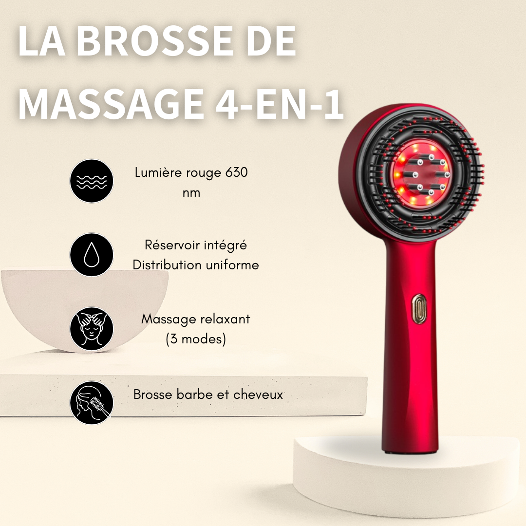 LumiBrush - Brosse de massage pour la pousse des cheveux/barbe