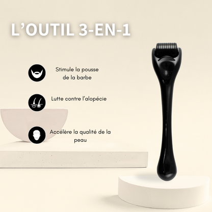 Dermaroller 0,5mm 540 micro aiguilles - Microneedling pour la barbe, les cheveux et le visage
