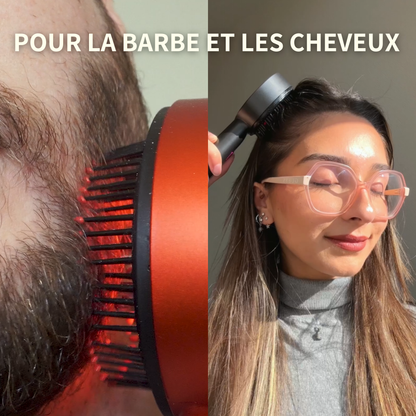 LumiBrush - Brosse de massage pour la pousse des cheveux/barbe